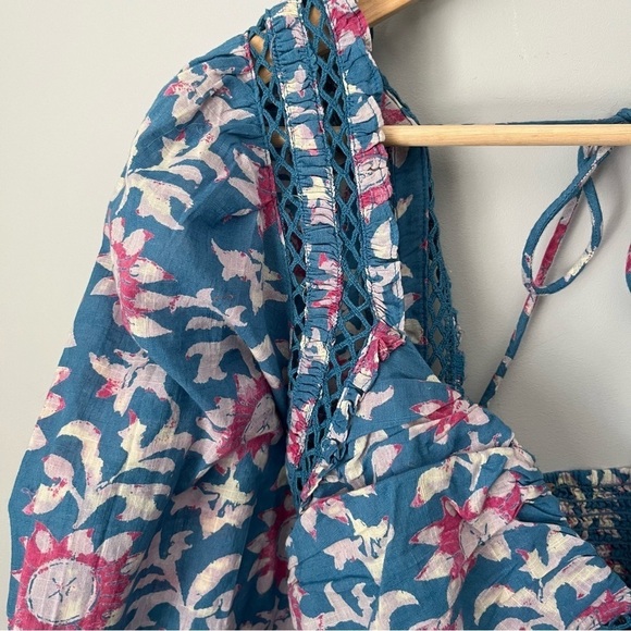 Free People Sacha River Combo Floral Print Mini Dress Size Small - Picture 7 of 15